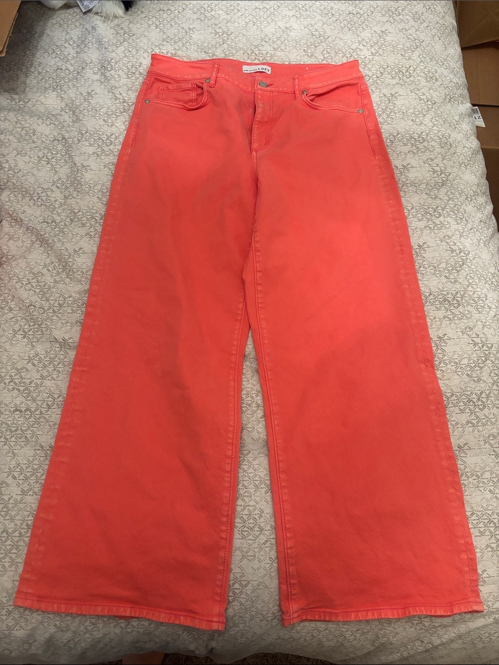 LOFT Coral Wide-Leg Jeans